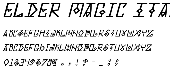 Elder Magic Italic font